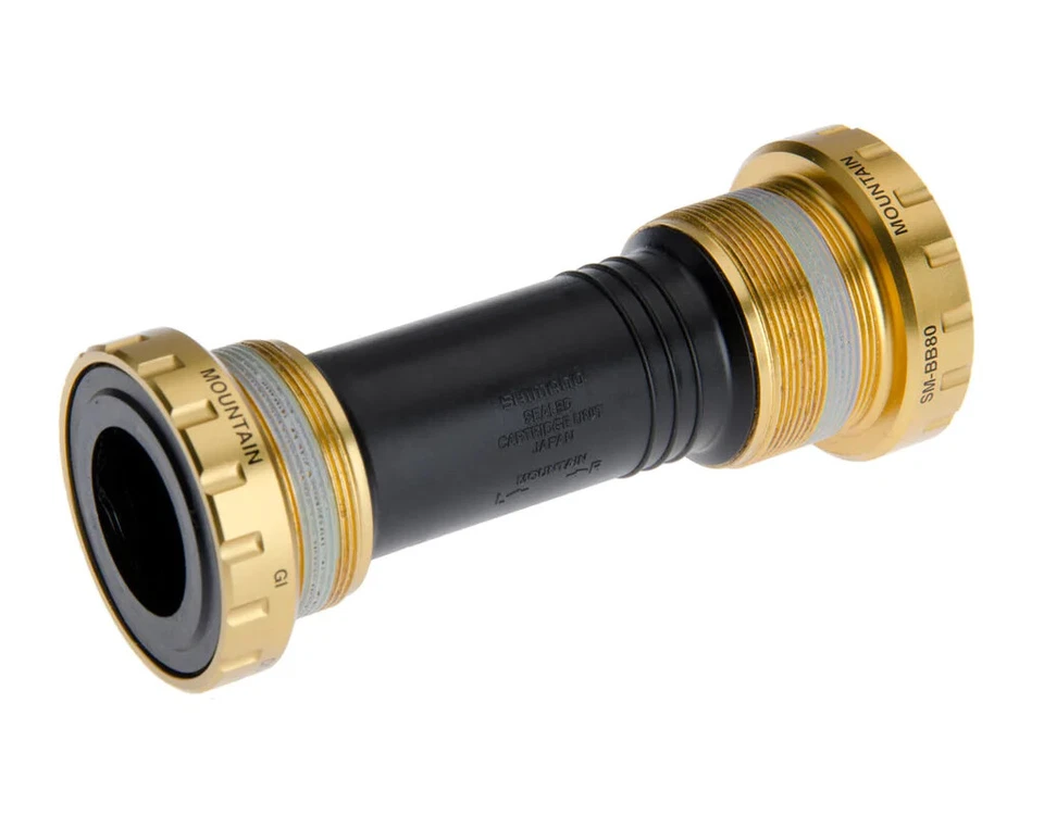 Shimano Gold Saint Bottom Bracket SM-BB80 M810 68/73mm 83mm BSA English Threaded - Image 2 of 2