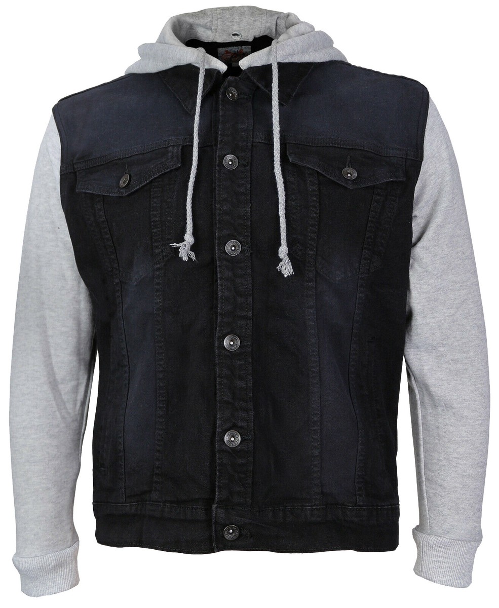 CS Men's Distressed Ripped Stretch Denim Jean Jacket with