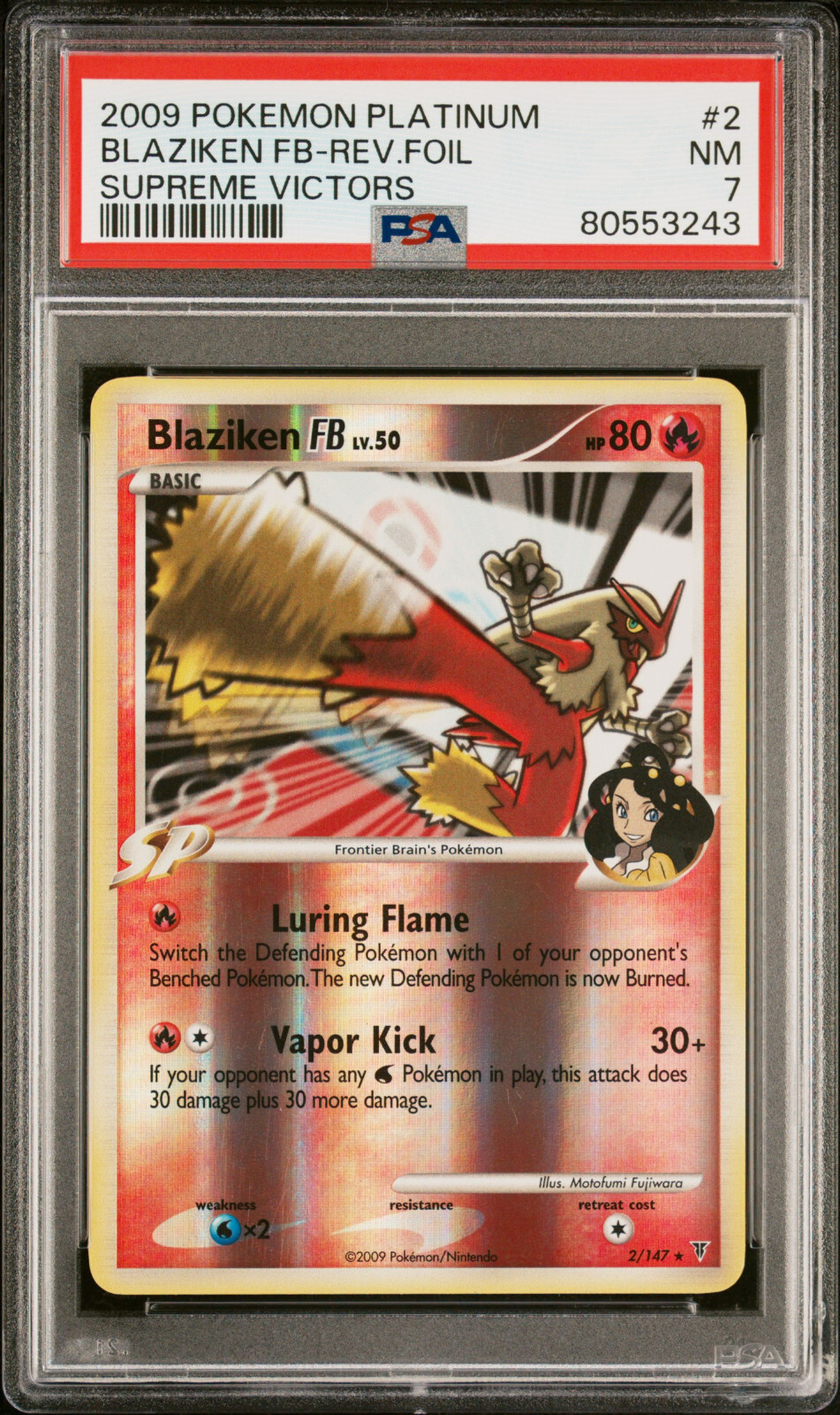 2009 POKEMON SUPREME VICTORS BLAZIKEN FB #2 REVERSE HOLO PSA 7 NM #80553243