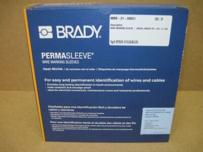 Brady PS-375-2-GR  1 Roll of 1000 Green .375in x 2in Printable Label Wire Sleeve