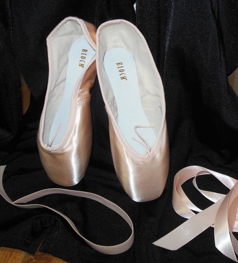 Bloch Satin Toe Pointe shoes Ribbon & Elastic included