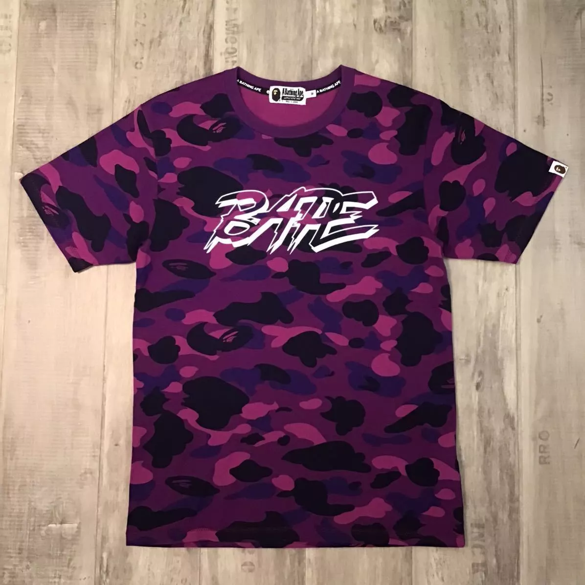 BAPE Purple camo BAPE logo T-shirt A Bathing Ape Size M