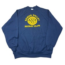 Vintage Sweatshirt Crew Neck Somer Valley Rotary Club Blue Mens 2XL