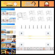 120 Pack Clear Adhesive Light Clips, Strong Mounting Holders for LED Strips Fa