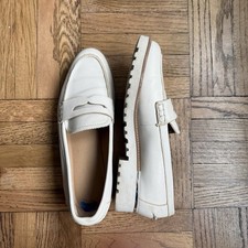 Franco Sarto Cedra Leather Slip-On Penny Loafer Cream Women  s 8.5