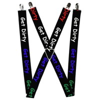 Buckle-Down Suspenders, Get Dirty Black White Blue Green Red 1.5-Inc (Us Import)