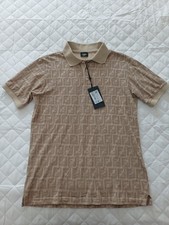 New with tags original QR code Fendi men's t-shirt beige Size S