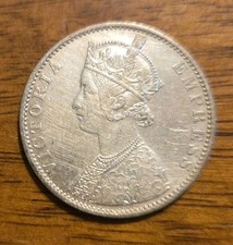 India 1862 One Rupee Circulated Silver Coin