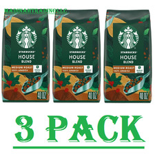 3 Pack Starbucks House Blend Whole Bean Coffee (40 oz.) Great Price 10.66 per pound