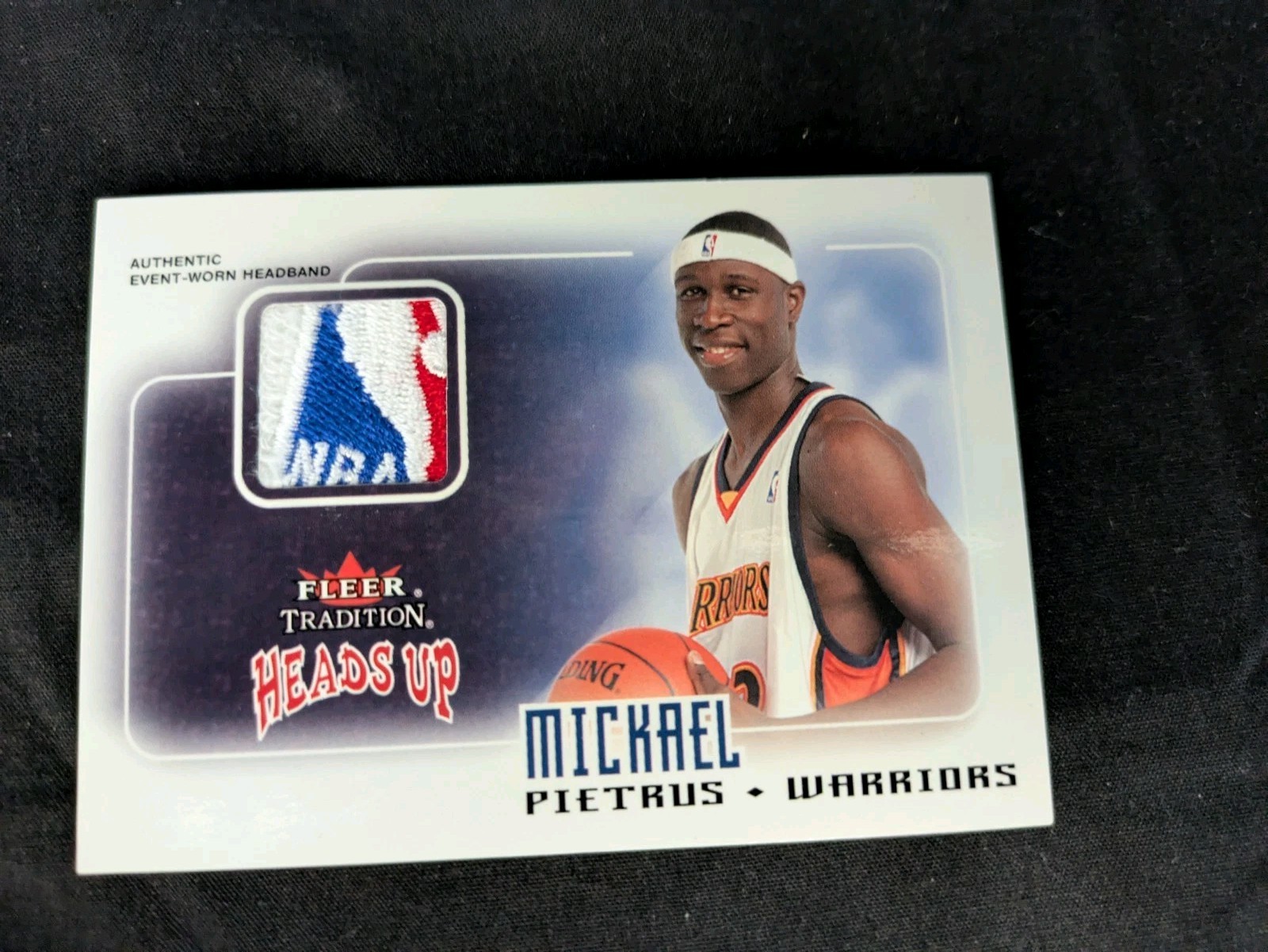 2003 Fleer Tradition Mickael Pietrus Logoman RC Rookie Headband Heads Up Patch view 1