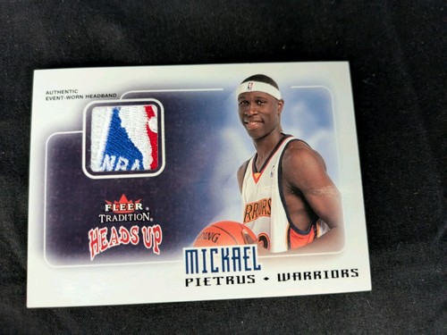 2003 Fleer Tradition Mickael Pietrus Logoman RC Rookie Headband Heads Up Patch