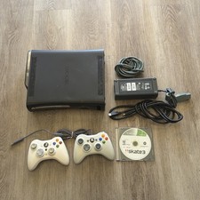 Microsoft xbox 360 elite 120gb console 2 Controllers  Cables Tested Works READ