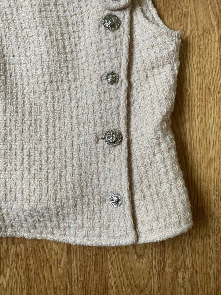 Vintage 1994 Gianni Versace Couture Tweed Wool Cashmere Top Very Rare Sz 40 XS/S - Image 3 of 4