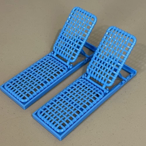 Tropical Barbie Hawaiian Surf Set Replacement Blue Beach Lounge Chairs Vtg 1986