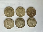 Kennedy Half Dollar 50 Cent 1964 1965  Circulated US Coins Lot of  6 40% Silver