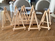 Lot of 11 Mini Wooden Display Easels Tabletop Art Craft Sign Wedding Place Card