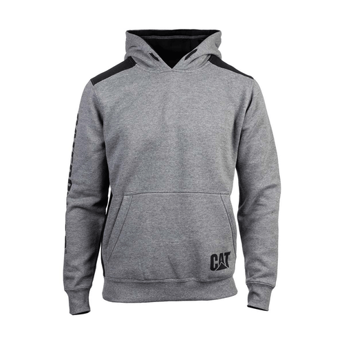 CAT Men's Logo Panel Hooded Sweatshirt Grey - Picture 2 of 10