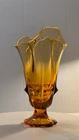 Vintage Fenton Valencia Amber Glass Pedestal Vase