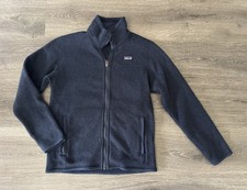 PATAGONIA Better Sweater Youth Medium 10 Blue Full Zip Fleece Jacket Mock Neck