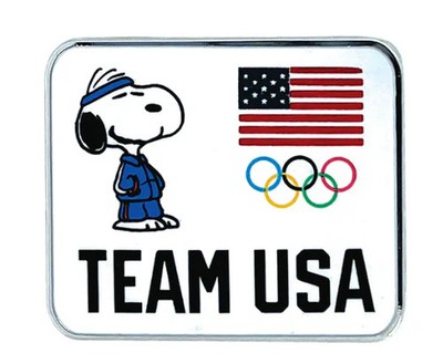Peanuts x Team USA Snoopy with Olympic Rings Lapel Pin