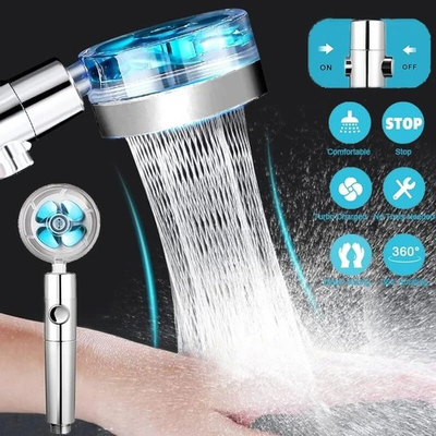 #ad High Pressure Spinning Turbo Fan Hydro Jet Propeller Shower Head w ON OFF Switch $8.99