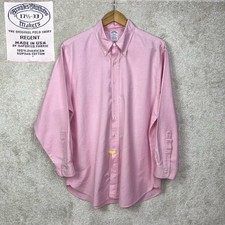 Vintage Brooks Brothers Makers Regent USA Pink OCBD Oxford Button Shirt 17.5-33