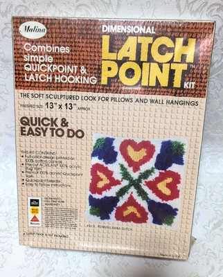 Malina Dimensional Latch Point Hook Craft Kit Sealed NOS Pennsylvania Dutch
