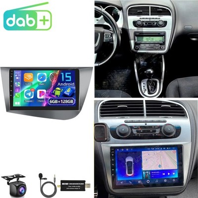 6+128G Carplay Autoradio Für Seat Leon MK2 1P1 2005-2012 Android 15 GPS DAB+ KAM