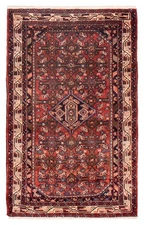 Traditional Vintage Hand-Knotted Oriental Carpet 3'5" x 5'4" Wool Area Rug