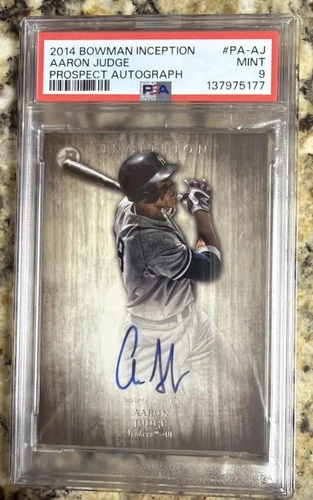 AARON JUDGE 2014 BOWMAN INCEPTION PROSPECT AUTOGRAPH PSA 9 ON CARD AUTO LOW POP