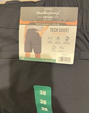 Weatherproof Vintage Men's Tech Short Black Size 38 Active Stretch NWT