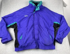 Columbia Men’s XL Bugaboo Blue Ski Jacket USA Made 90s Colorblock Vintage