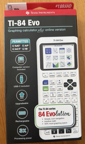 New Texas Instruments TI-84 Evo Graphing Calculator WHITE