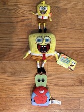 3 Mini Plush Nickelodeon SpongeBob SquarePants and Mr. Krabs Dolls/Collectibles