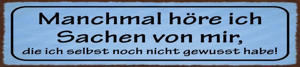 Blechschild 10X46 Cm Manchmal HöRe Ich Sachen Von Mir Deko Geschenk Schild-image