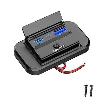 Dual Quick Charge 3.0, 12V USB Outlet Panel for RV & Cars