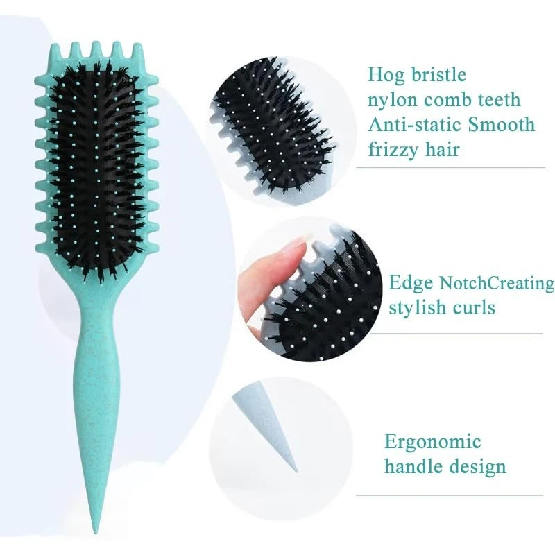 Bounce Curl Define Styling Brush - Frizz Preventing Curling Comb with Smooth Tex - Image 2 of 4