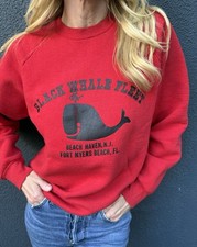 80s VINTAGE BLACK WHALE BAR  FISH HOUSE SWEATSHIRT SZ M BEACH HAVEN LBI, N.J.