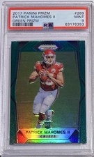 2017 PANINI PRIZM PATRICK MAHOMES II #269 GREEN PSA 9