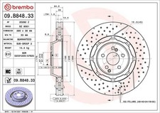 1X Disque de frein BREMBO 09.B848.33 pour MERCEDES-BENZ GLC (X253) 4 2017-2022