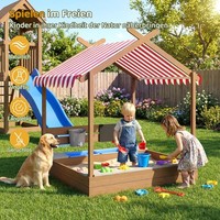 Sandkasten GroßEr Mit Dach Sandkiste Sandbox Beach Holz Garten Sandkiste 116Cm