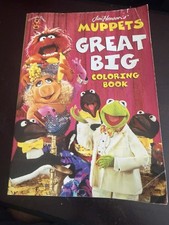 1999 Jim Henson's MUPPETS GREAT BIG Coloring Book used 2 pages and water dog