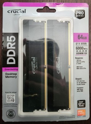 NEW CRUCIAL PRO 64GB (2 x 32GB) DDR5 CL40 6000MHZ OC PERFORMANCE