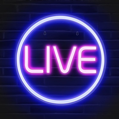 Live Neon Sign - Blue&Pink On Light for Streamers/Influencers/Gamers - Stream...