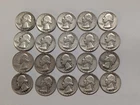 Washington Quarters Lot Of 20 90% Silver 1950's Dates, Lot #1