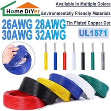 Any length Electronic Flexible tinned copper wire Cable 26/28 32 AWG multicolor