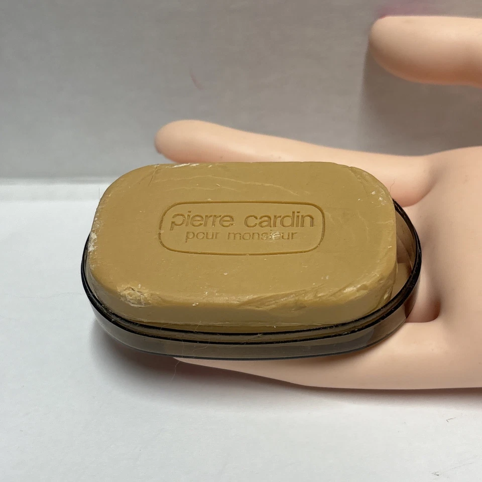 Barra de jabón PIERRE CARDIN Pour Monsieur con estuche perfumado 1,4 oz Francia vintage Foto 4 de 4