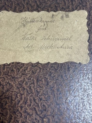 Antique Rare Early 1900'S Hand Written In German Book WALTER SCHIMMEL - Image 1 of 4
