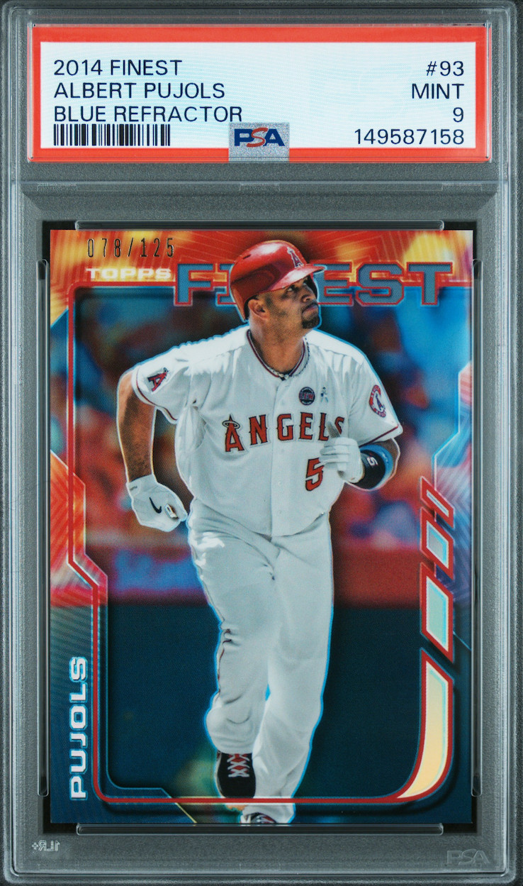 2014 Finest Albert Pujols BLUE REFRACTOR /125 PSA 9 MINT! 🔥