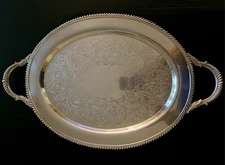 International Silver Company Vintage Ashley Silver Plated Large Serving Tray